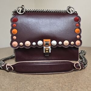Fendi Roma Burgundy Shoulder Bag